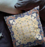 18" X 18" Blue And Yellow Zippered Geometric Indoor Outdoor Throw Pillow - FREE SHIPPING