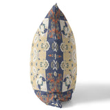 18" X 18" Blue And Yellow Zippered Geometric Indoor Outdoor Throw Pillow - FREE SHIPPING