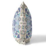 18" X 18" Off White And Blue Zippered Geometric Indoor Outdoor Throw Pillow - FREE SHIPPING