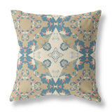 16" X 16" Muted Teal Zippered Geometric Indoor Outdoor Throw Pillow - FREE SHIPPING