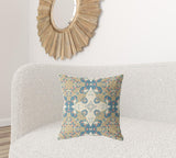 18" X 18" Muted Teal Zippered Geometric Indoor Outdoor Throw Pillow - FREE SHIPPING