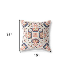 Decorative pillow with a floral pattern on a white background