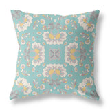 18" X 18" Green And White Zippered Geometric Indoor Outdoor Throw Pillow - FREE SHIPPING