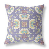 18" X 18" Purple And Purple Zippered Geometric Indoor Outdoor Throw Pillow - FREE SHIPPING