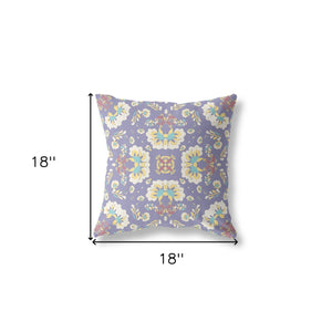 18" X 18" Purple And Purple Zippered Geometric Indoor Outdoor Throw Pillow - FREE SHIPPING