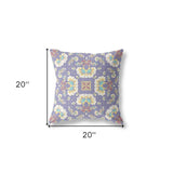 18" X 18" Purple And Purple Zippered Geometric Indoor Outdoor Throw Pillow - FREE SHIPPING