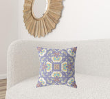 18" X 18" Purple And Purple Zippered Geometric Indoor Outdoor Throw Pillow - FREE SHIPPING