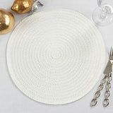 Fennco Styles Modern Everyday Textured Placemats 15 Inches Round, Set of 4 – Black Woven Table Mats for Home, Dining Room Décor, Banquets, Indoor & Outdoor and Special Events