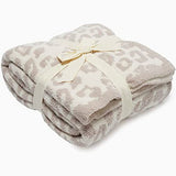 Fennco Styles Leopard Print Ultra-Soft Throw Blanket 50" W x 60" L - Beige Wild Cozy Blanket for Indoor Outdoor Use, Couch, Bedroom, Living Room, Office Décor