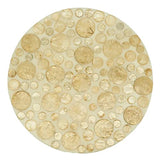 Fennco Styles Circles Capiz Design Placemat 15" Round, 1-Piece – Gold Elegant Table Mat for Home, Dining Room Décor, Banquets, Indoor & Outdoor and Special Events