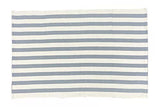 Fennco Styles Woven Classic Striped Area Rug 24" W x 51" L - Navy Blue Cotton Blend Carpet Indoor Outdoor Floor Mat for Living Room, Entryway, Bedroom and Floor Décor