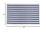 Fennco Styles Woven Classic Striped Area Rug 24" W x 51" L - Navy Blue Cotton Blend Carpet Indoor Outdoor Floor Mat for Living Room, Entryway, Bedroom and Floor Décor