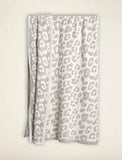 Fennco Styles Leopard Print Ultra-Soft Throw Blanket 50" W x 60" L - Beige Wild Cozy Blanket for Indoor Outdoor Use, Couch, Bedroom, Living Room, Office Décor