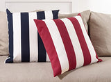 Fennco Styles Classic Wide Striped Poly Filled Throw Pillow - Blue Printed Accent Cushion for Home, Indoor Outdoor, Couch, Bedroom and Office Décor