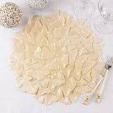 Fennco Styles Unique Ginkgo Leaf Placemats 14 Inches Round, Set of 4 – Green Modern Traycloth Table Mats for Home, Dining Room Décor, Banquets, Indoor & Outdoor and Special Events