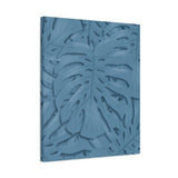 Cerulean Blue Monstera Canvas Print – Botanical Wall Art