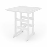 White 44" Savannah Square Bar Table on a white background