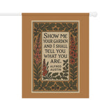 Show Me Your Garden Banner, Decorative Garden Flag, Plant Lover Gift, Outdoor Home Decor, Floral Banner, Garden Art