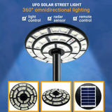 4500W Solar Outdoor Light Round 360° Wide Angle UFO Garden Pole And Wall Street Lights with Remote