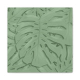 Sage Green Monstera Canvas Print – Botanical Wall Art