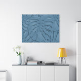Cerulean Blue Monstera Canvas Print – Botanical Wall Art