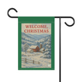 Welcome Christmas Snowy Appalacian Home Place Garden Banner
