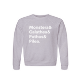 Monstera, Calathea, Pothos & Pilea Plant Lover Sweatshirt – Organic Cotton Raglan