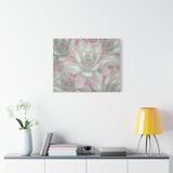 Echeveria Violet Queen Succulent Pattern Canvas Print – Botanical Wall Art