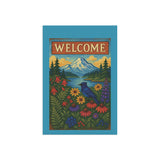 Welcome to the Pacific Northwest Garden Banner | Vibrant Floral Home Decor, Outdoor Garden Flag, Yard Decor, Welcome Sign