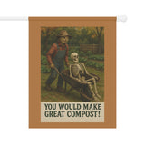 Scarecrow & Skeleton Garden Humor – Funny Fall Compost Banner