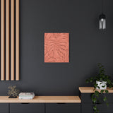 Coral Monstera Canvas Print – Botanical Wall Art