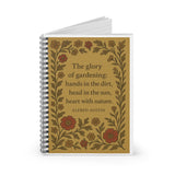 The Glory of Gardening Journal – Cottagecore Floral Spiral Notebook with Alfred Austin Quote
