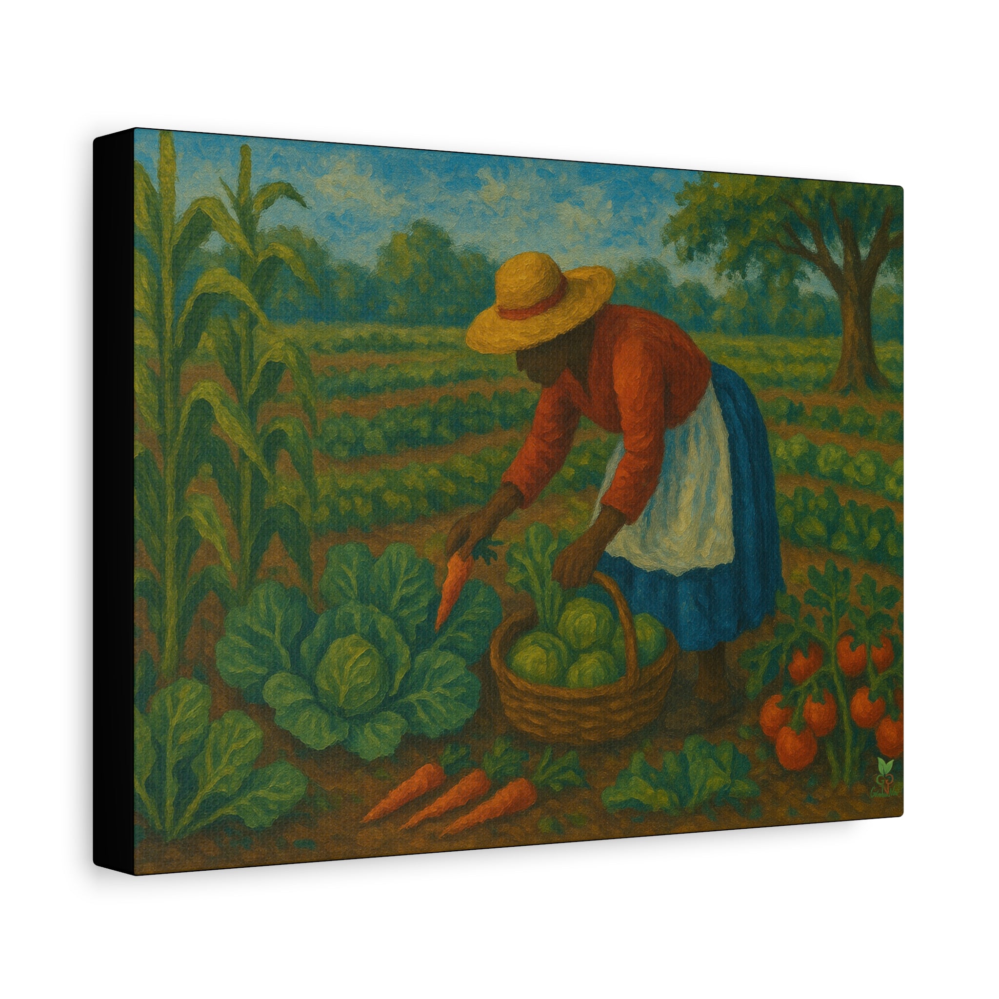 Gullah Geechee Vegetable Garden Folk Art, African American Woman