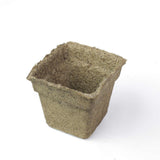 Biodegradable pot made from compostable material on a white background CowPots® #4 Square