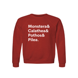 Monstera, Calathea, Pothos & Pilea Plant Lover Sweatshirt – Organic Cotton Raglan