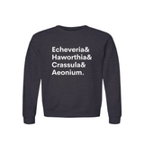 Echeveria, Haworthia, Crassula & Aeonium Plant Lover Sweatshirt – Organic Cotton Raglan