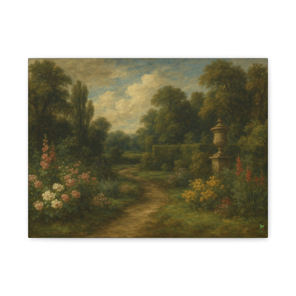 Gainsborough Inspired Garden Landscape with Winding Path and Stone Urn