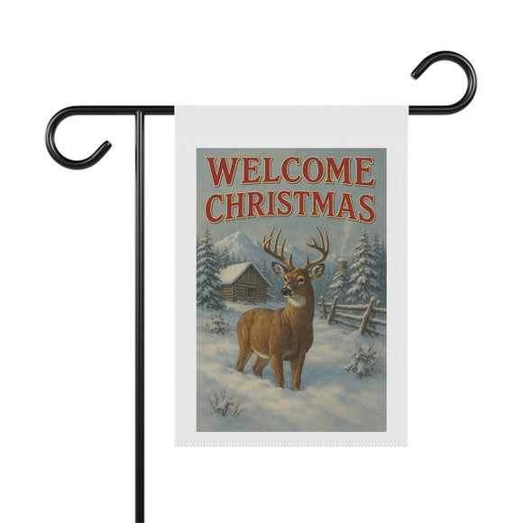 Welcome Christmas, Buck Deer Garden Banner