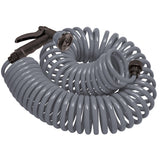 25' Gray Coil Hose w/8-Pattern Plastic Nozzle 26382