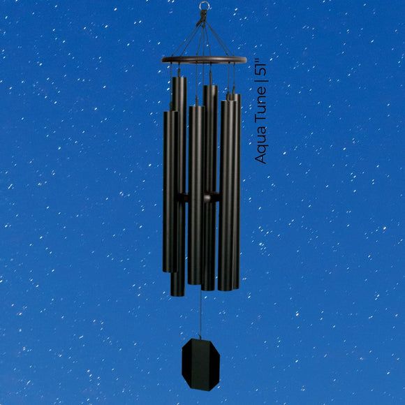 Twilight Series Wind Chime against a blue sky with white stars