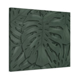Deep Green Monstera Canvas Print – Botanical Wall Art