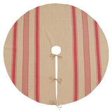 Fennco Styles Banded Design Decorative Cotton Christmas Tree Skirt 72 Inch Round - Striped Design Holiday Tree Skirt for Home, Christmas Tree, Indoor Outdoor Decoration and Special Events