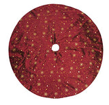 Fennco Styles Embroidered and Sequined Christmas Tree Skirt 54" X 54" Round - Burgundy Holiday Tree Skirt for Home, Holiday Tree, Indoor & Outdoor, and Special Occasion