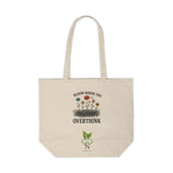 Inspirational Canvas Tote Bag - "Bloom Where You Overthink" Practical Eco-Friendly Tote for Shopping, Gym, Gifts, Travel, Farmers Market