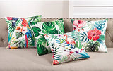 Fennco Styles Home Indoor Outdoor Décor Tropical Print Throw Pillow (Tropical Parrot)