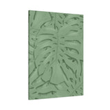 Sage Green Monstera Canvas Print – Botanical Wall Art