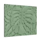 Sage Green Monstera Canvas Print – Botanical Wall Art