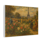 Parisian Rose Garden in Bloom,  Impressionist Landscape in the Style of Degas
