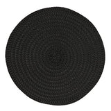 Fennco Styles Modern Everyday Textured Placemats 15 Inches Round, Set of 4 – Black Woven Table Mats for Home, Dining Room Décor, Banquets, Indoor & Outdoor and Special Events
