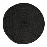 Fennco Styles Modern Everyday Textured Placemats 15 Inches Round, Set of 4 – Black Woven Table Mats for Home, Dining Room Décor, Banquets, Indoor & Outdoor and Special Events